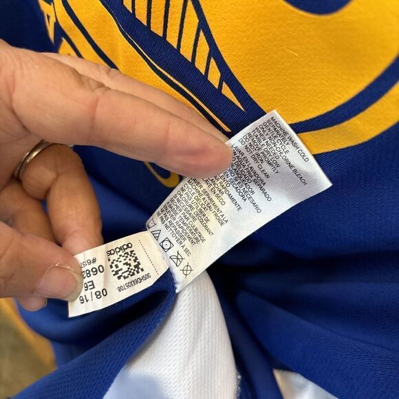 Adidas Golden State Warriors Blue Yellow Basketball Kevin Durant 35 Jersey XL - Picture 7 of 8
